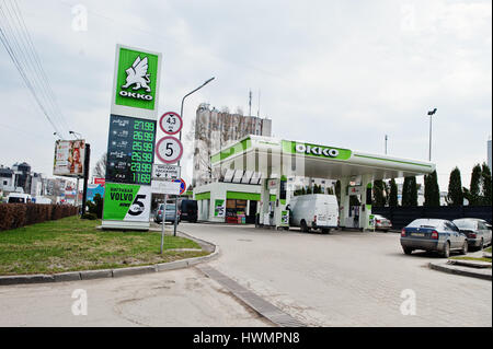 Kiew, Ukraine - 22. März 2017: OKKO-Tankstelle. Stockfoto