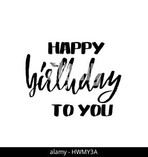 Alles Gute zum Geburtstag. Schriftzug Einladung, Grußkarte, Drucke und Poster. Handschriftliche Inschrift. Kalligraphische Gestaltung. Vektor-illustration Stock Vektor