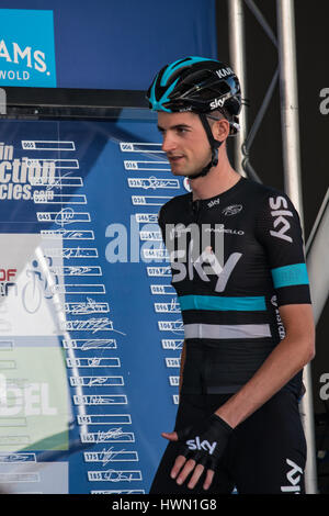 Wout Peols vom Team Sky in Phase 4 der Tour von Großbritannien 2016 in Denbigh anmelden Stockfoto