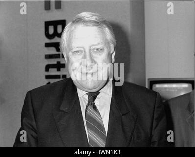 Rt Hon. Roy Hattersley, stellvertretender Vorsitzender der Labour Party und Labour Parlamentsmitglied für Birmingham Sparkbrook, besucht am Parteitag in Brighton, England am 1. Oktober 1991. Stockfoto