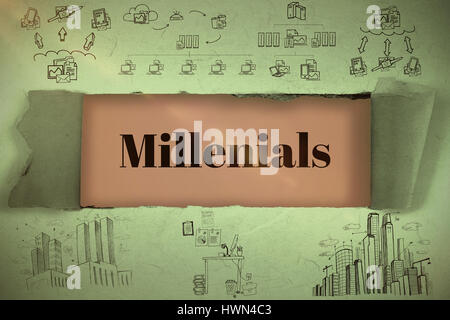 Zusammengesetztes Bild von Business Icons gegen Brown Hintergrund 3d Stockfoto