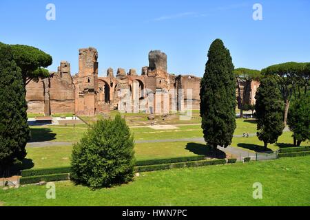 Italien, Latium, Rom, Altstadt Weltkulturerbe der UNESCO, Bäder von Caracalla zwischen AD 212 und 216, durch Kaiser Caracalla errichtet Stockfoto