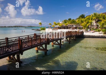 Mauritius, östlichen Mauritius Trou d' Eau Douce, Le Touessrok Resort Hotel, Lagune Stockfoto