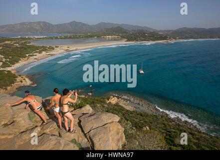 Italien, Sardinien, Park-Villasimius, Porto Giunco, Touristen Stockfoto