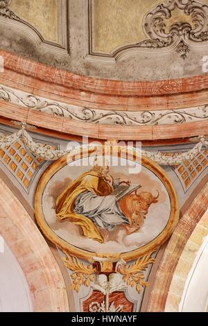 Frankreich, Allier, Souvigny, Priorat St. Peter und St. Paul, Dekoration der barocken Sakristei Stockfoto