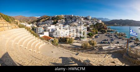 Griechenland, Kreta, Messara Bucht Agia Galini, traditionelles Fischerdorf an der Südküste, das Theater Stockfoto