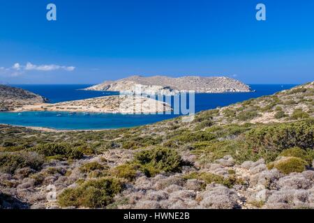 Griechenland, Kykladen-Inseln, Insel Amorgos, Kalotaritissa Strand Stockfoto