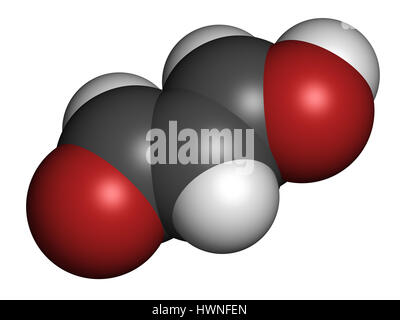 Molekül Malondialdehyd (MDA, Enol Form). Marker für oxidativen Stress und natürlich während der Lipidperoxidation von mehrfach ungesättigten Fettsäuren Ac Stockfoto