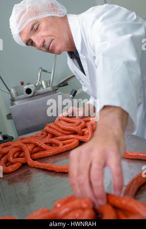 Arbeiter Würstchen Stockfoto