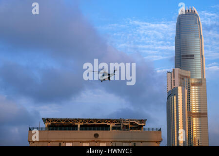 Die wichtigsten Helikopter Terminal für Service zwischen Hong Kong und Macao, Hong Kong, China. Stockfoto