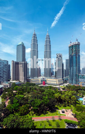 Zentrum von Kuala Lumpur und Malaysia Petronas Towers Stockfoto