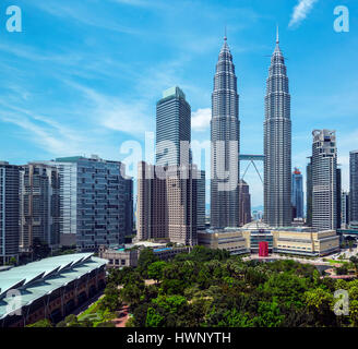 Zentrum von Kuala Lumpur und Malaysia Petronas Towers Stockfoto