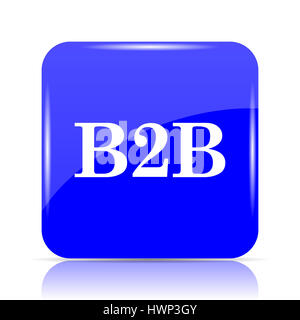 B2B, blaue Website Symbolschaltfläche auf weißem Hintergrund. Stockfoto