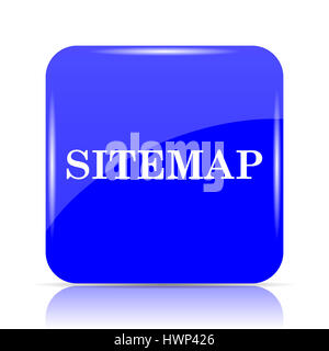 Sitemap, blaue Website Symbolschaltfläche auf weißem Hintergrund. Stockfoto