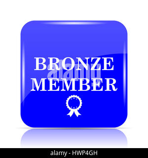 Bronze-Mitglied, blaue Website Symbolschaltfläche auf weißem Hintergrund. Stockfoto
