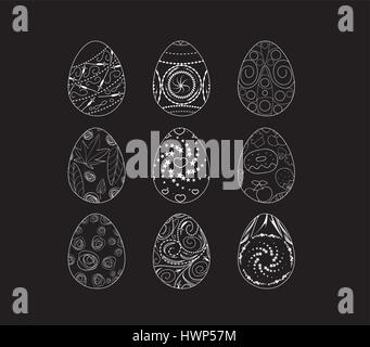 Satz von Ostern, die doodle Eiern dekoriert mit ornament Stock Vektor