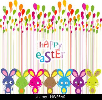 Ostern Hasen farbigen Hintergrund Stock Vektor