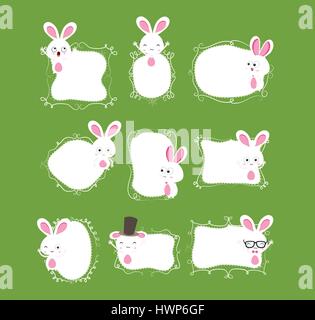 Ostern Hase Doodle boder Stock Vektor