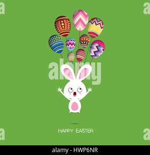 Osterkarte mit Hase Stock Vektor