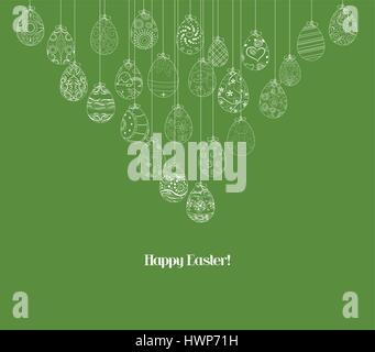 Hängende Ostern Eiern Karte ornament Stock Vektor