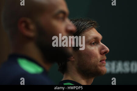 Republik Irland Jeff Hendrick während einer Pressekonferenz im FAI National Training Center, Dublin. Stockfoto