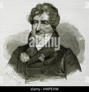 Georges Cuvier (1769-1832). Französischer Naturforscher und Zoologe. Porträt. Kupferstich, 1883. Stockfoto