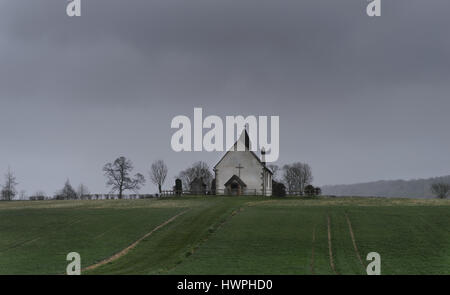 11. Jahrhundert Christian Church, St. Hubert in der Nähe von Idsworth, Hampshire, England, Vereinigtes Königreich Stockfoto