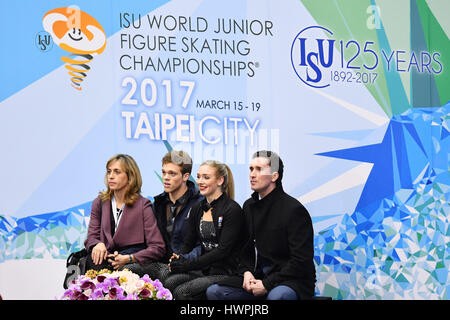 Taipei, Taiwan. 16. März 2017. Rachel Parsons & Michael Parson (USA) Eiskunstlauf: ISU World Junior Figure Skating Championships, Ice Dance Tanz in Taipei Arena in Taipei, Taiwan. Bildnachweis: AFLO SPORT/Alamy Live-Nachrichten Stockfoto