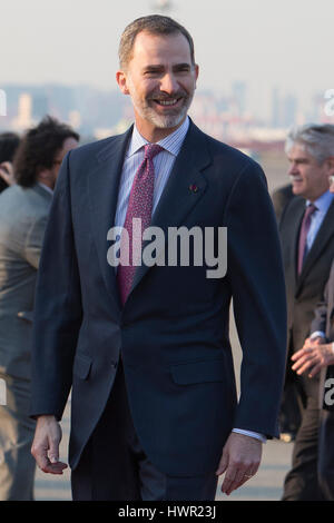 Tokio, Japan. 4. April 2017. König Felipe VI Ankunft Hanea Flughafen anlässlich ihrer offiziellen Besuch nach Japan in Tokio auf Dienstag, 4. April 2017. Spanischen Könige kamen in Japan für einen dreitägigen Besuch. Bildnachweis: Gtres Información Más lokalen auf line,S.L./Alamy Live News Stockfoto