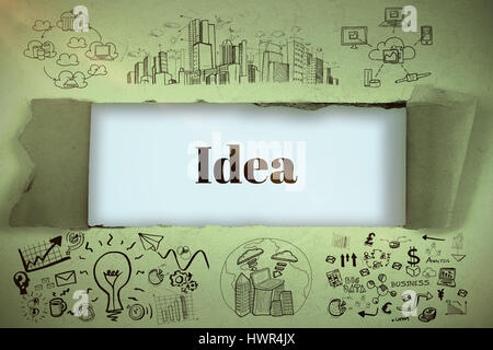 Zusammengesetztes Bild von Business Icons gegen blauen Hintergrund 3d Stockfoto