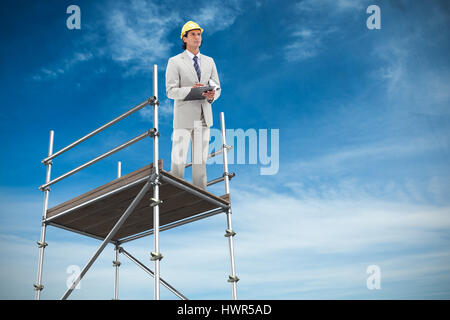 Notizen gegen blauen Himmel 3d Architekt Stockfoto
