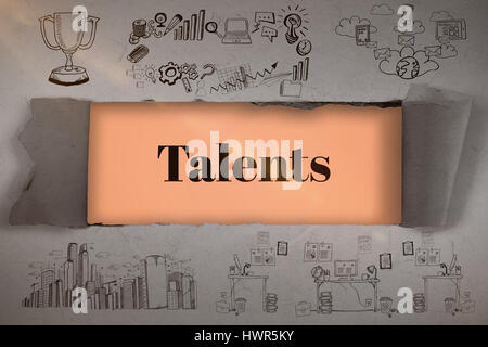 Zusammengesetztes Bild von Business Icons gegen Orange background 3d Stockfoto