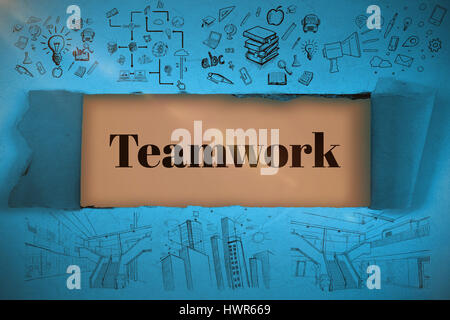 Zusammengesetztes Bild von Business Icons gegen Brown Hintergrund 3d Stockfoto