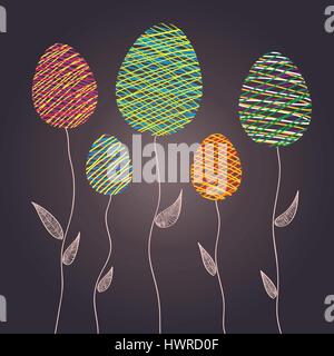 Abstrakte Ostereier als eine Blume Pflanzen, Vektor-illustration Stock Vektor