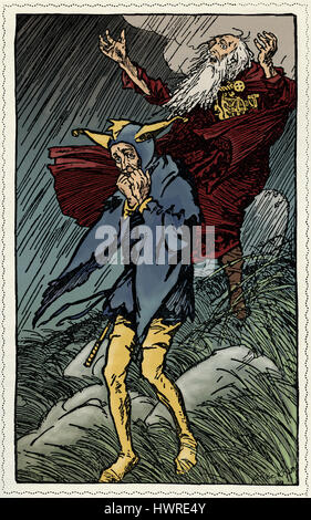 König Lear von William Shakespeare.  Illustration von Arthur Rackham (1867-1939). "Dort auf einer Heide, die Wut des Sturms in einer dunklen Nacht ausgesetzt König Lear wandern taten heraus."     Von Tales From Shakespeare von Charles und Mary Lamb. WS: Englischer Dichter und Dramatiker getauft 26. April 1564 - 23. April 1616. Stockfoto