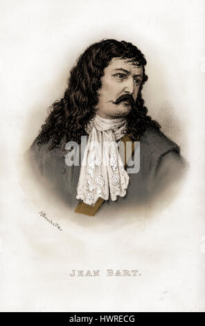 Jean Bart, Portrait. Flämische Seemann, diente die französische Krone als Marine-Kommandant und Freibeuter. JB: 21. Oktober 1651 – 27. April 1702. Nach einer Zeichnung von A Bouchette. Stockfoto