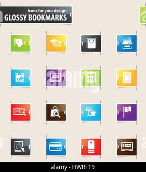E-Commerce-Vektor-Bookmark-Icons für Ihr design Stock Vektor