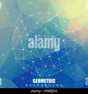Geometrischen abstrakten Hintergrund mit Verbindungslinie und Punkten. Struktur-Molekül und Kommunikation. Wissenschaftliches Konzept für Ihr Design. Medizin, Technik, Wissenschaft Hintergrund. Vektor-Illustration. Stock Vektor