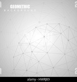 Geometrischen abstrakten Hintergrund mit Verbindungslinie und Punkten. Struktur-Molekül und Kommunikation. Wissenschaftliches Konzept für Ihr Design. Medizin, Technik, Wissenschaft Hintergrund. Vektor-Illustration. Stock Vektor