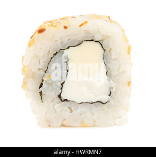 Japanische Sushi-essen - Sushi Brötchen mit Frischkäse im Inneren. Isolated on White Background Stockfoto