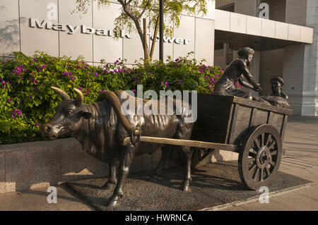 Singapur, Kunst im öffentlichen Raum, die Fluss-Kaufleute, Aw t Hong 2003 Stockfoto