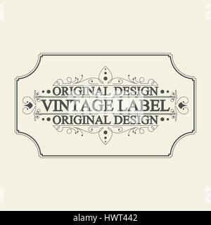 Antik-Label, Vintage-Rahmen-Design, Retro-Logo. Stock Vektor