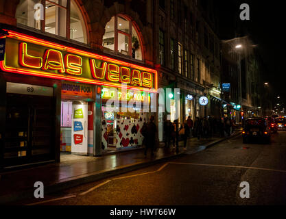 Las Vegas Spielhalle, Wardour Street, Soho, London Stockfoto