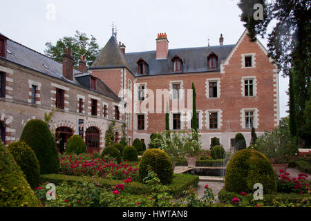 Fassade des Schlosses Clos Lucè vom Garten aus gesehen Stockfoto