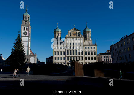 Augsburger Rathaus, schöne Manierismus, aufbauend auf die Romantische Straße in Bayern Stockfoto