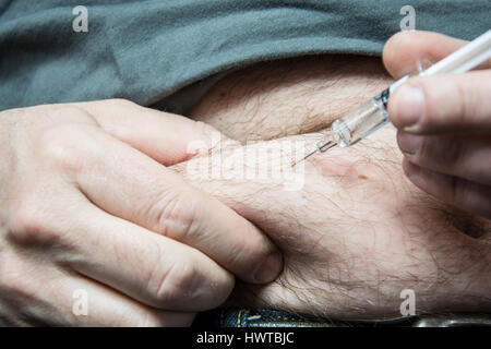 Leben mit Diabetes eine alltägliche Routine Stockfoto