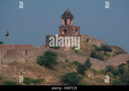 Das Amber Fort, herrliche befestigten Palast in der Nähe von Jaipur, Rajasthan, Indien. Diese Maharadscha-Residenz auf Maota See gelegen wurde in 2013 Unesco Stockfoto