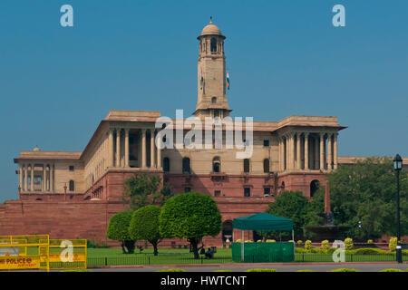 Die Nord-Block des Gebäudes des Sekretariats. Sitz der Regierung von Indien, auf dem Raisina Hill in New Delhi Stockfoto