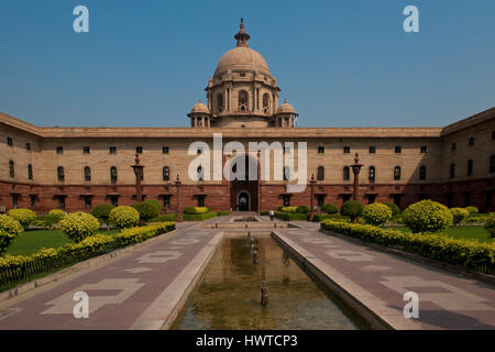 Die Nord-Block des Gebäudes des Sekretariats. Sitz der Regierung von Indien, auf dem Raisina Hill in New Delhi Stockfoto
