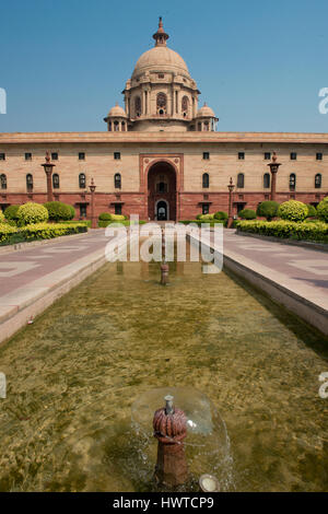 Die Nord-Block des Gebäudes des Sekretariats. Sitz der Regierung von Indien, auf dem Raisina Hill in New Delhi Stockfoto